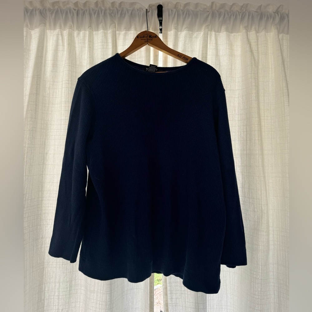 New York & Company Navy Blue Thermal Top